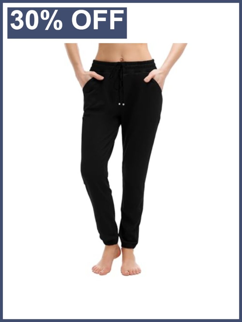 Women's Joggers with Pockets Drawstring Sweatpants Cuffed Ankle Slim Fit